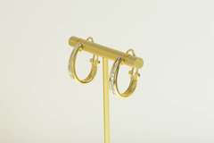 14K Yellow Gold 1.28 Ctw Baguette Diamond Hoop French Clip Earrings