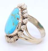 Sterling Silver Large Turquoise Heart Ring