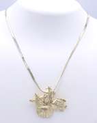 Vintage 925 Sterling Silver Seashell Pendant on Chain