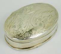 Sterling Silver Engraved Trinket Box