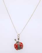 Vintage Sterling Silver Lady Bug Pendant on Chain