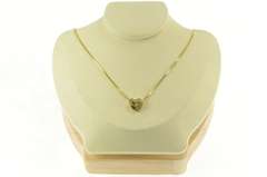 14K Yellow Gold 0.60 Ctw Diamond Ruby Heart Love Chain Necklace