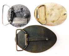 3 Vintage State Belt Buckles