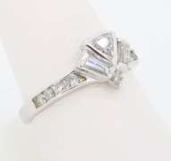 Unique Diamond Fan Ring made in 14k White Gold