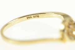 14K Yellow Gold 0.15 Ct Diamond Solitaire Bypass Engagement Ring