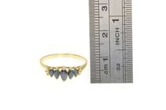 14K Yellow Gold Marquise Sapphire Diamond Accent Statement Ring