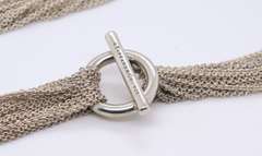 Tiffany & Co Mesh Multi Strand Heart Toggle Necklace