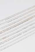Sterling Silver - Italy Stamped - Super Flat Diamond-Cut Curb Lot - 9 Chains - 5.1mm to 11.3mm Wide - Mixed Necklace Lengths