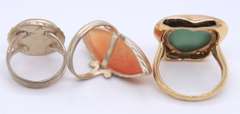 Group Lot of 3 Vintage 925 Sterling Silver gemstone Rings