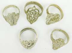 5 Sterling Filigree Rings