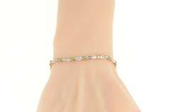 14K White Gold 0.50 Ctw Baguette Diamond Bar X Tennis Bracelet