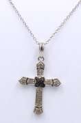 Vintage 925 Sterling Silver Cross Pendant on Chain
