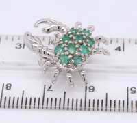 925 Sterling Silver Cubic Zirconia Crab Pin Brooch
