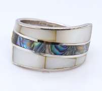 Vintage 925 Sterling Silver Abalone Ring