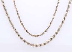 Lot of 2 Vintage 925 Sterling Silver Chains