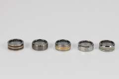 Lot of 5 Size 5 Tungsten Carbide Rings in Various Styles