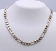 Vintage Italian 925 Sterling Silver Figaro Necklace