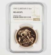 MS68 DPL 1997 Great Britain 5 Sovereign - Graded NGC