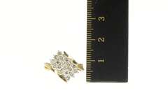 14K Yellow Gold 1.00 Ctw Diamond Cluster Bypass Statement Ring
