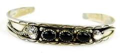Sterling Silver Navajo Black Onyx Cuff Bracelet