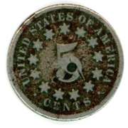 1869 No Rays Shield Nickel