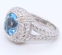 Judith Ripka Sterling Silver Blue Topaz Ring