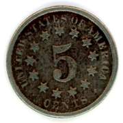 1869 No Rays Shield Nickel