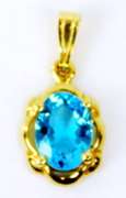 Pretty 14K Blue Topaz Pendant