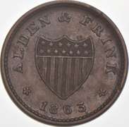 1863 Alden & Frink Civil War Token NY 140A