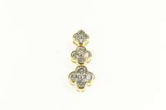 14K Yellow Gold 0.50 Ctw Tiered Diamond Flower Cluster Pendant