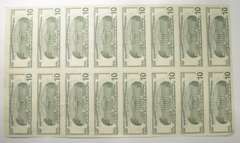 Sheet Of 16 2003 $10 Federal Reserve Notes - Uncut Sheet Of Notes!