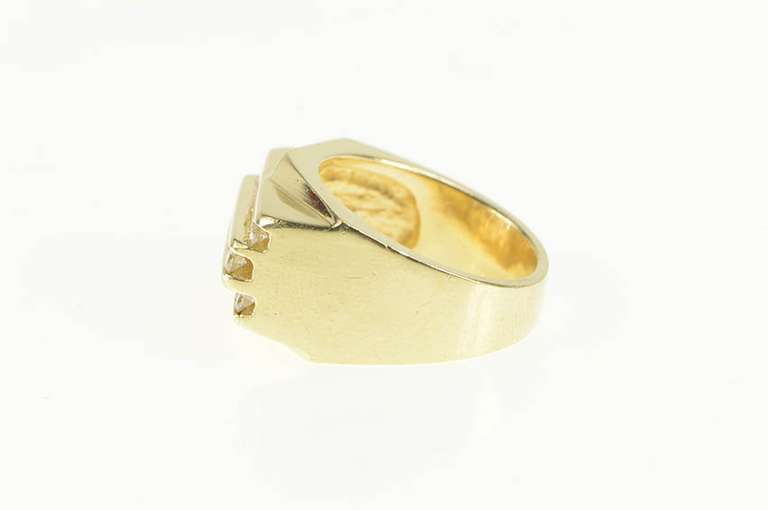 14K Yellow Gold 1.00 Ctw Squared Tiered Diamond Channel Ring