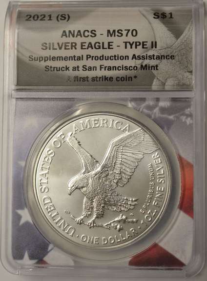 2021-(S) American Silver Eagle ANACS MS70 Emergency Production Type 2