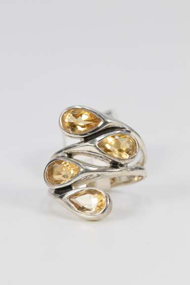 Sterling Silver Citrine Gemstone Ring