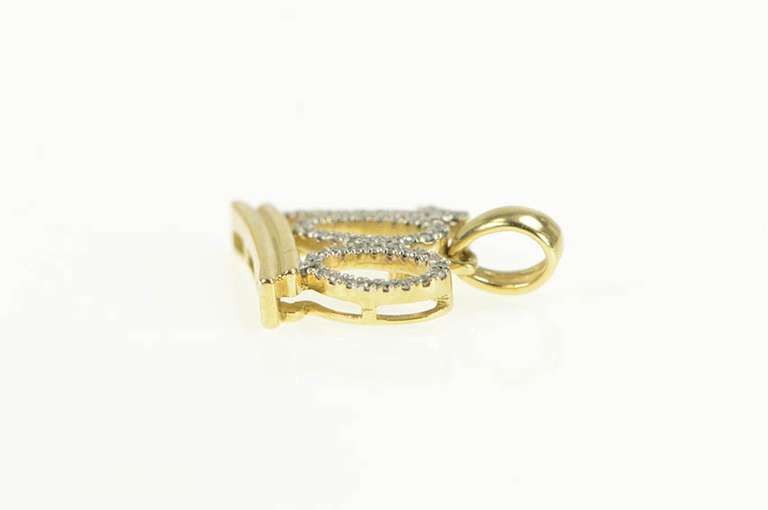 10K Yellow Gold 0.25 Ctw Diamond 100 Percent Symbol Charm/Pendant