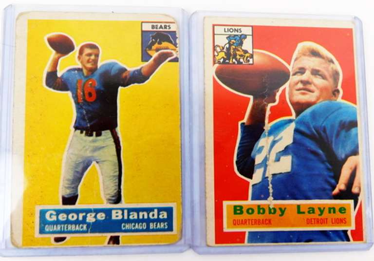 2 Topps 1956 QB Greats Football Cards
