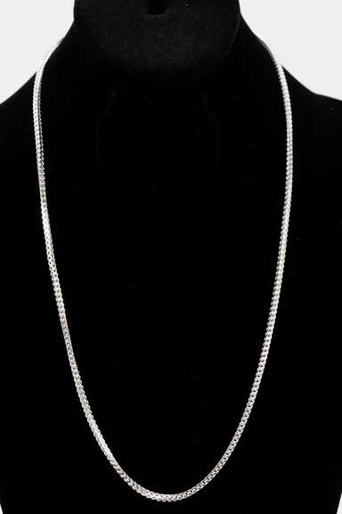 .925 Italian Sterling Silver 2.5mm Franco Chain 24 Inches