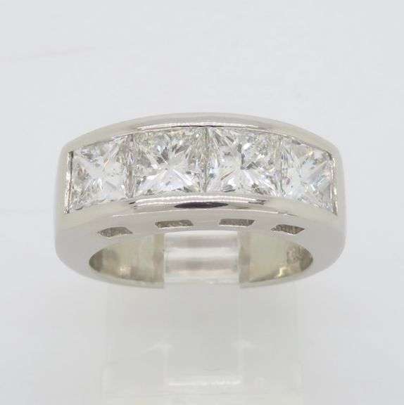 3.10CTW Four Stone Diamond Ring made in Platinum