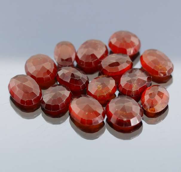 Gorgeous color! All natural 58.49ct Hessonite Garnet set