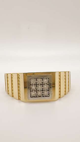 Men's 14kt Solid Yellow Gold & CZ Ring