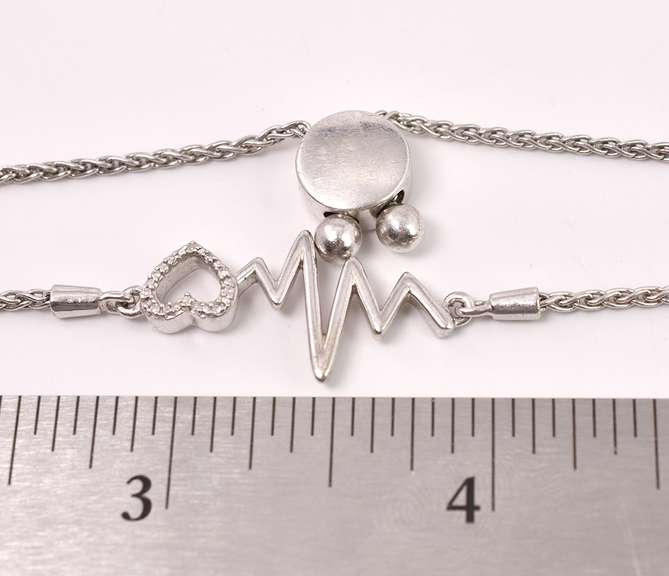 Sterling Silver Heartbeat Bracelet