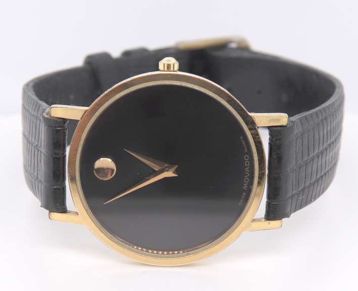 Movado Museum Classic Quartz Black Leather Strap