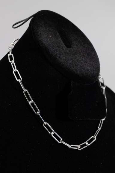 .925 Sterling Silver 6.mm Paperclip Chain 16 Inches