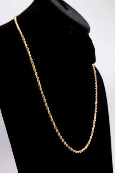 14K Yellow Gold 2.8mm Solid Rope Chain 22 Inch