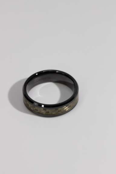 8mm Ceramic Wedding Band w/ Carbon Fiber Inlay Size 15