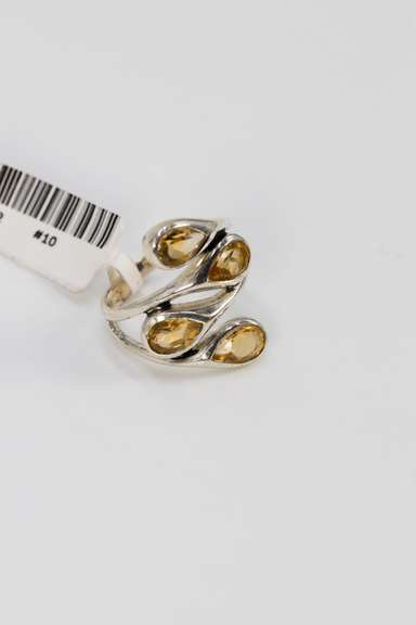 Sterling Silver Natural Citrine Gemstone Ring