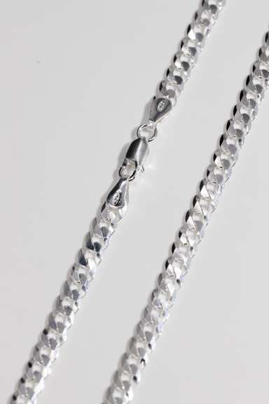 .925 Sterling Silver 5.5mm Super Flat Curb Link Chain 24 Inches