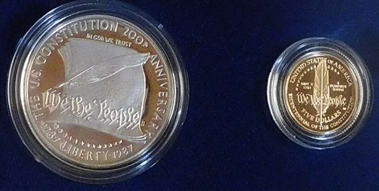 1987 Gold & Silver 2 pc PRF Set, Constitution