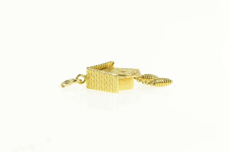 18K Yellow Gold 3D Articulated German Cuckoo Clock Charm/Pendant