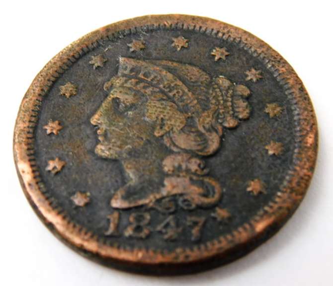 1847 U.S. Large Cent Coin